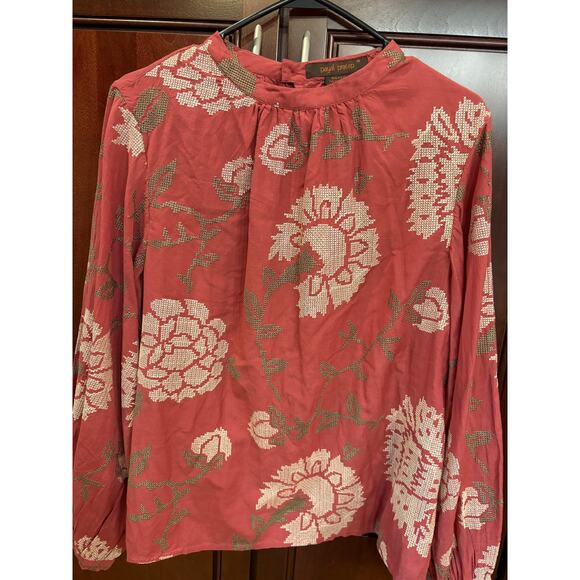 Payal Pratap by Anthropologie Rhododendron Blouse Peasant Top Size 14 NWT - Picture 2 of 14